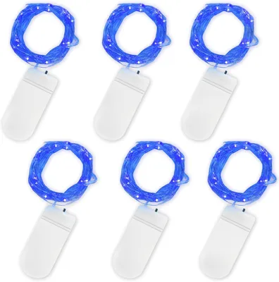 Imagen del producto de Cadena de luces LED mini con batería - 6 x 20 luces para exteriores - 2 metros - Ideal para fiestas, bodas, Navidad y decoración