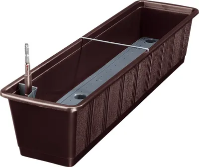 Produktbild von Geli Balkonkasten AQUA GREEN Braun  80 cm mit Bewässerungssystem - Kunststoff