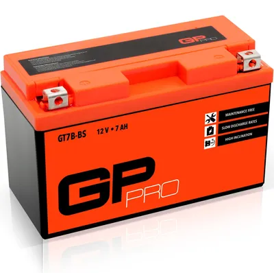 Obrázek produktu pro Gelová baterie GP-PRO GT7B-BS, 12 V, 7 Ah, 110 A, startovací baterie pro motocykly