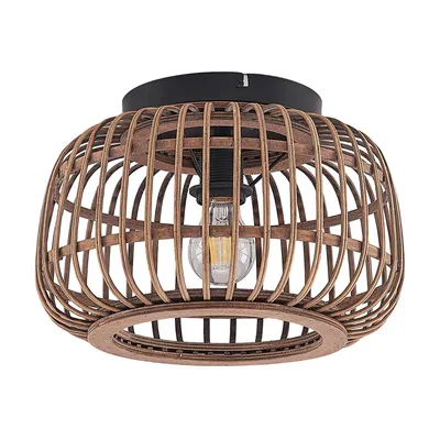 Produktbild von Lindby Deckenleuchte Bominio, Ø 33 cm, Rattan, Holz, E27