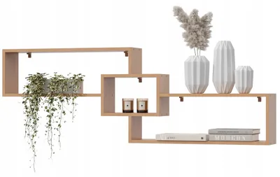 Produktbild von Wandregal Buche 160 cm – Hängeregal aus MDF – Bücherregal für Wohnzimmer, Schlafzimmer, Küche