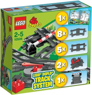 Zdjęcie produktu dla LEGO 10506 Zestaw akcesoriów kolejowych LEGO Stan: Nowy, Liczba minifigurek: 2, Liczba instrukcji: 1, Liczba części: 24, Temat: LEGO Duplo, Waga: 0.668 KG, Wydany w: 2013, Kategoria wiekowa: 2+, Numer: 10506-1, EAN: 5702014973329, UPC: 673419190824, Wymiary opakowania (dł.xszer.xwys.): 28 x 26 x 9.3 cm