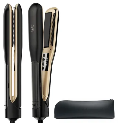 Produktbild von MAE Steam Straight, Glättbürste, Dampf, Schwarz, Gold, 3 m, 56 W, AC