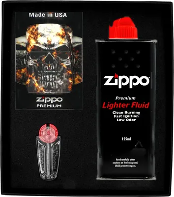 Produktbild von Feuerzeug-Set  ZIPPO  SMOKEY SKULL DESIGN Geschenk No1