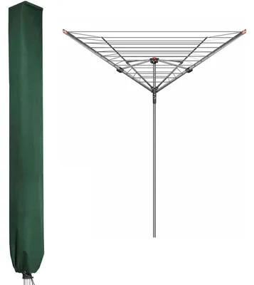 Productafbeelding van Beschermhoes voor waslijn, waterdicht, 600D Oxford PVC, met rits, groen, 16x16x180 cm