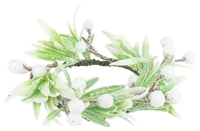 Dekorativer Winterkranz, Schnee-Design, Ø 13 cm, Kunststoff