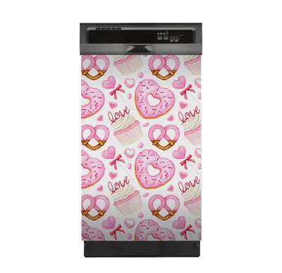 Produktbild von Aufkleber sticker 45x70 cm Dekorative folie Spülmaschine - Donut Muffin Brezel Lutscher