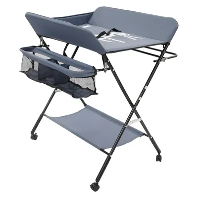 Produktbild von Klappbarer Wickeltisch Wickelkommode mit Korb und Ablagefläche Wickelauflage Baby Wickelkombi
