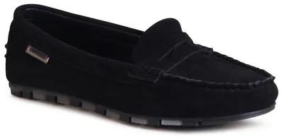 Produktbild von topschuhe24 2988 Damen Velours Mokassins Komfort Slipper , Farbe:Schwarz, Größe:38 EU