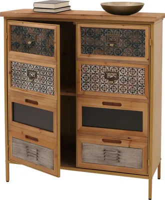 Produktbild von Apothekerkommode MCW-O79, Schrank Highboard Staufächer, Vintage Shabby-Look 94x80x35cm, blau