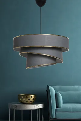 Immagine prodotto di Opviq, Couper - Antracite, Oro, Lampadario, Antracite, Cotone, 40 x 40 x 72 cm