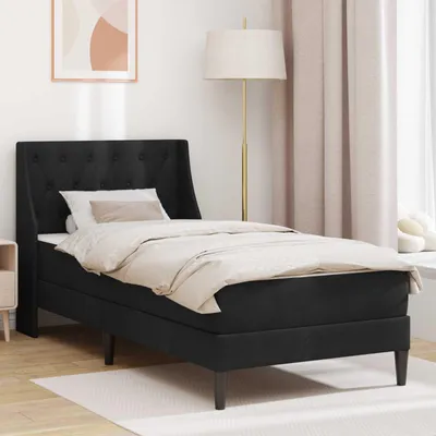 Produktbild von Maison Exclusive - Bettgestell mit Matratze mit Kopfteil Schwarz 90 x 190 cm Samt