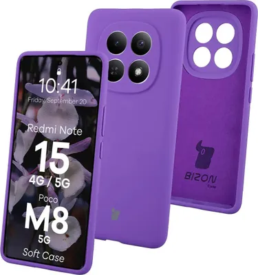 Produktbild von Silikon Handyhülle für Xiaomi Redmi Note 15 / POCO M8 5G, Bizon Soft Case, Violett