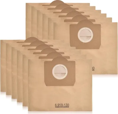A stack of brown paper vacuum cleaner bags.