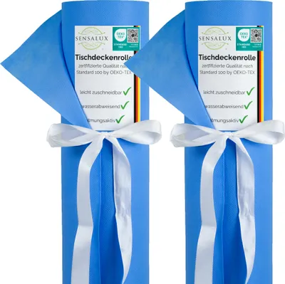 Produktbild von Sensalux Tischdeckenrollen-Set, 2 Stück, 1,18m x 25m Hellblau