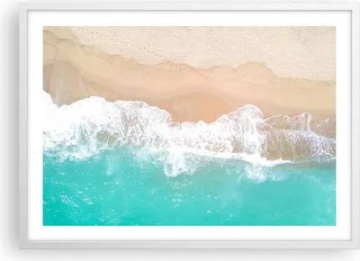 Produktbild von Gerahmtes Poster - Weißer Rahmen - Meer Welle Sand - 70x50 cm - Wand Bild - Wanddeko - Wandbilder - Kunstposter - Wandposter - Bilderrahmen - Bilder - Kunstdruck - Wandbild - P2WAA70x50-3937