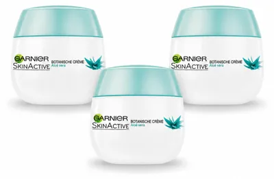 Image de 3 x Crème de jour Botanische SkinActive Garnier à l'aloe vera, 50 ml - Pack avantage - 3 pièces