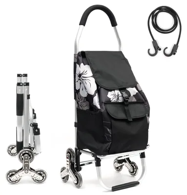 Image de Chariot de courses pliable avec cadre en aluminium et sac étanche