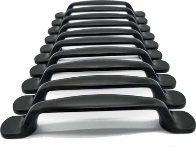 Produktbild von 10 Stücke Schwarz 96mm Türgriff Möbelgriff Stangengriff Küchengriff Schubladegriff Artikel Griff Küchen zubehör zieht mit Schrauben