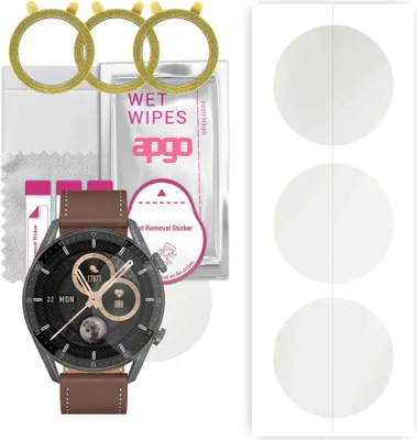Produktbild von apgo 3 Stück Schutzfolie, Matt, kompatibel mit DT NO.1 DT3 Max+ Smartwatch, Hydrogel Displayschutzfolie mit Positionierhilfe, Displayfolie, robust und kratzfest