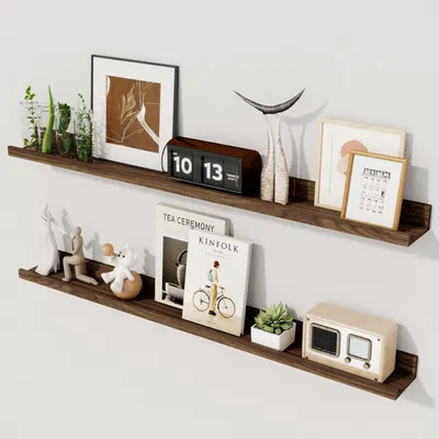Immagine prodotto di Mensole sospese, set da 2, noce, 90 cm