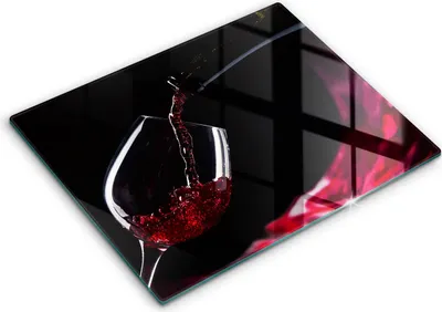 Produktbild von Glasschneideplatte - Herdabdeckplatte - 52x40 cm - Schneidebrett - Spritzschutz - Rotweinglas