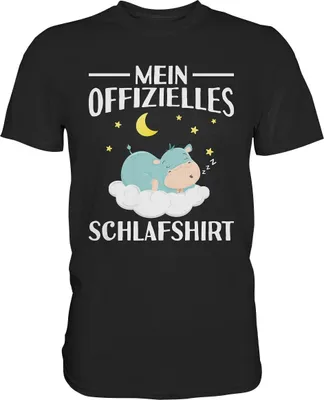 Produktbild von Offizielles Schlafshirt Nachthemd Schlafanzug Pyjama Nilpferd T-Shirt – Black / 5XL