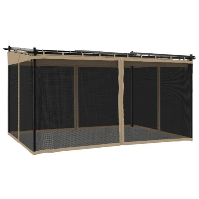 Produktbild von vidaXL Pavillon mit Netzwänden Taupe 4x3 m Stahl