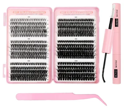 Imagen del producto de Set de extensiones de pestañas de 580 piezas - Extensiones de pestañas DIY para principiantes
