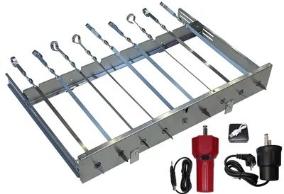 Produktbild von walexo Spießdreher (universell), incl. 9 Edelstahlspieße mit E-Motor+USB-Motor+Powerbank 1000 mAh