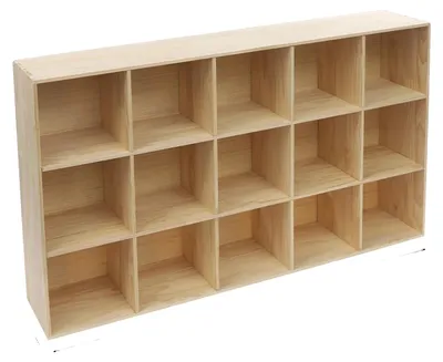 Immagine prodotto di Libreria a 3 ripiani, 15 scomparti, colore legno