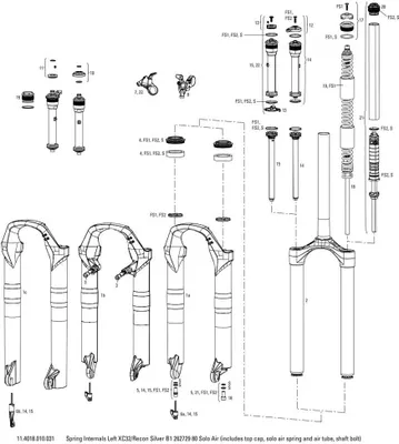 Produktbild von Rockshox Xc32 26´´/29´´ 80 Mm Solo Air Linke Federinnenteile Schwarz Schwarz One Size