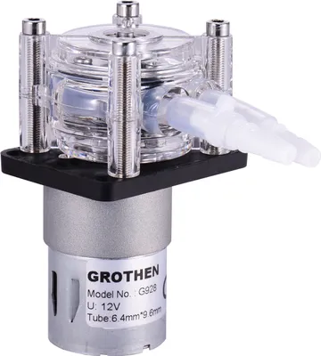 Produktbild von GROTHEN DC 12V Schlauchpumpe mit Silikonschlauch Hochdurchfluss Wasser Fluessigkeitspumpe Dosierung Vakuumpumpe Selbstansaugende Korrosionsschutz Einstellbarer Durchfluss fuer DIY Aquarium Lab Chemische Analyse Dosieradditive Flachbildschirm