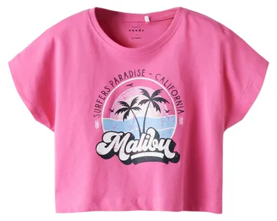 Produktbild von NAME IT T-Shirt mit Motiv Print Kurzarm Crop Top Rundhals Größe: