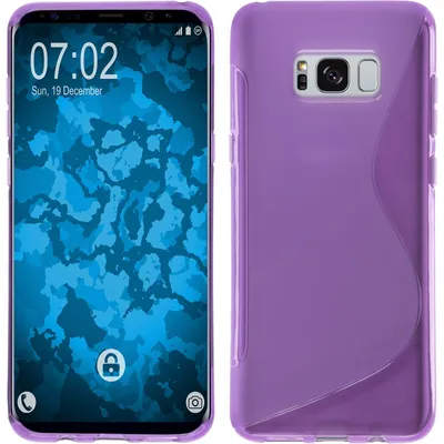 Produktbild von PhoneNatic Case kompatibel mit Samsung Galaxy S8 Plus - lila Silikon Hülle S-Style + flexible Folie