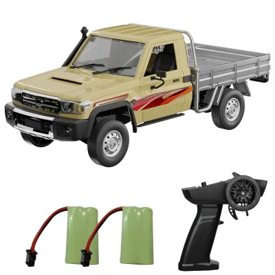 Obrázek produktu pro Autíčko na dálkové ovládání, elektrické vozidlo 2,4 GHz s LED světly, dobíjecí pick-up v měřítku 1:14 se 2 bateriemi, dárek v podobě autíčka pro chlapce, dívky, děti, žlutá barva