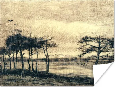 Produktbild von MuchoWow® Poster Kiefern im Sumpf - Vincent van Gogh 120x90 cm - Wandbild