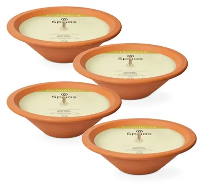 Produktbild von Spaas Citronella Royal Flame Outdoor-Kerze im Terrakotta-Schale Ø23cm - 4 Kerzen