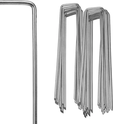 Produktbild von 150Stücke Erdanker Heringe Verzinkt 15 X 2.5cm Bodenanker Erdnagel Heringe Erdnägel 150er