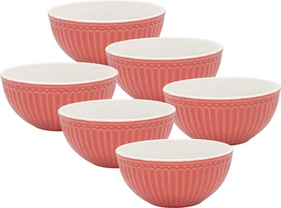 Produktbild von Greengate Alice Müslischale coral 14 cm Set6