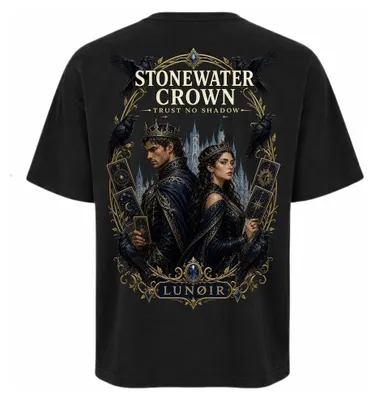 Produktbild von Damen Oversize T-Shirt Schwarz S – Bedrucktes Shirt mit Königs Motiv aus Baumwolle – LUNØIR ©
