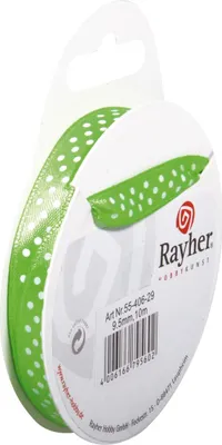 Produktbild von rayher Hobby Satinband m.Punkten grün