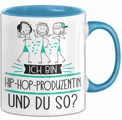 Produktbild von Hip-Hop-Produzentin Tasse Geschenk Ich Bin Hip-Hop-Produzentin Und Du So Geschenkidee Lustiger Spruch Becher (Blau)