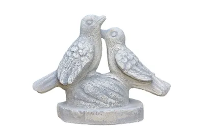 Produktbild von Zwei Vögel aus Steinguss perfekt für den Garten die Terrasse oder den Vorgarten ist Frostfest Witterungsbeständig und Neu 25cm H, 1153