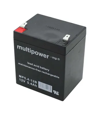 Image de Multipower MP5.4-12B 12V 5.4Ah 6.3mm Faston batterie plomb acide AGM plomb gel