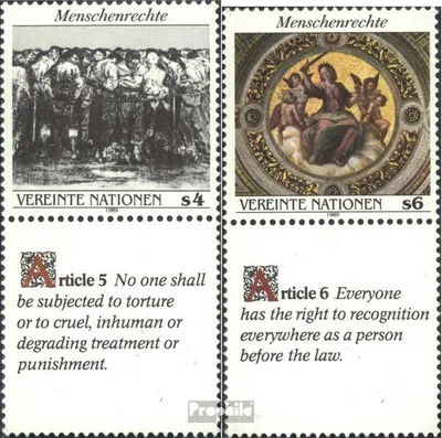 Produktbild von Briefmarken UNO - Wien 1989 Mi 96Zf-97Zf mit Zierfeld (kompl.Ausg.) FDC Menschenrechte