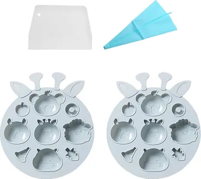 Image de 2 Moules En Silicone De La Série Des Animaux Pour Le Chocolat, Les Bonbons En Gomme, Les Moules À Pâtisserie En Silicone En Singe De Poisson, Le Moule À Glaçons, Mariage, Festival, Fêtes Et Travaux manuels(Girafe)