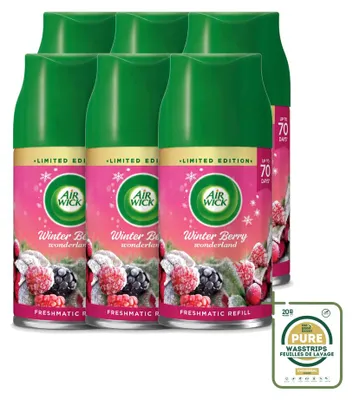 Productafbeelding van 6 x Air Wick Freshmatic navulling - Winter Berry Wonderland - 250 ml - Voordeelverpakking - 6 stuks