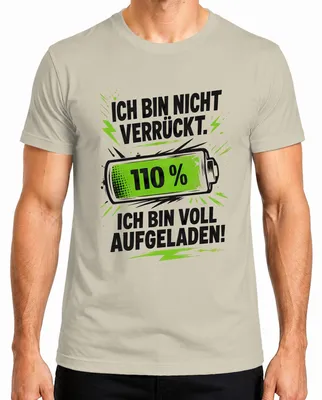 Productafbeelding van Ik ben niet gek, ik ben gewoon een statement-shirt met sarcasme. Heren T-shirt, naturel, maat L