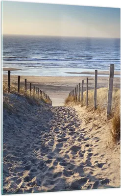 Produktbild von Bilder auf glas - Einteilig - Meer Strand Düne - 70x100cm - Glasbilder - Wandbilder - Bilder - zum Aufhängen bereit - Wanddekoration aus Glas - Glas Bilder - Wandbild auf Glas - GPA70x100-3612